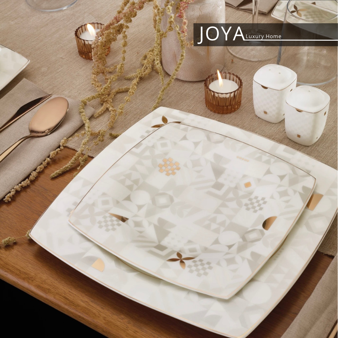 Lyria Porcelaine Perle Fine Service de table en Perle 62 pièces pour 12 personnes.153.03.08.1626