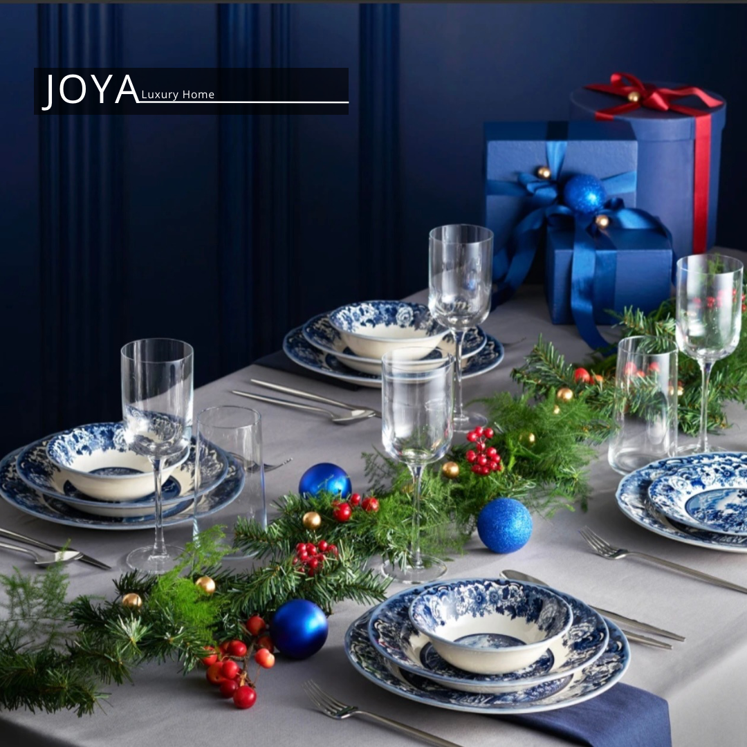 NEW BLUE ODYSSEY Grès ( porcelaine fine) service de table 24 pièces pour 6 personnes. 153.03.05.0037
