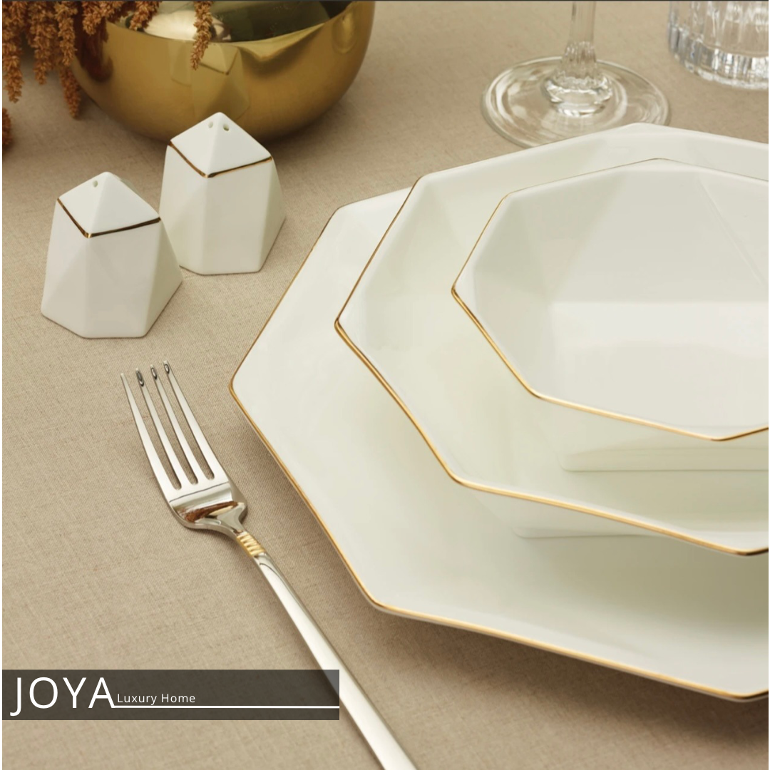 Quartz Gold Porcelaine Perle Extra Fine Service de table 62 pièces pour 12 personnes.153.03.08.0188