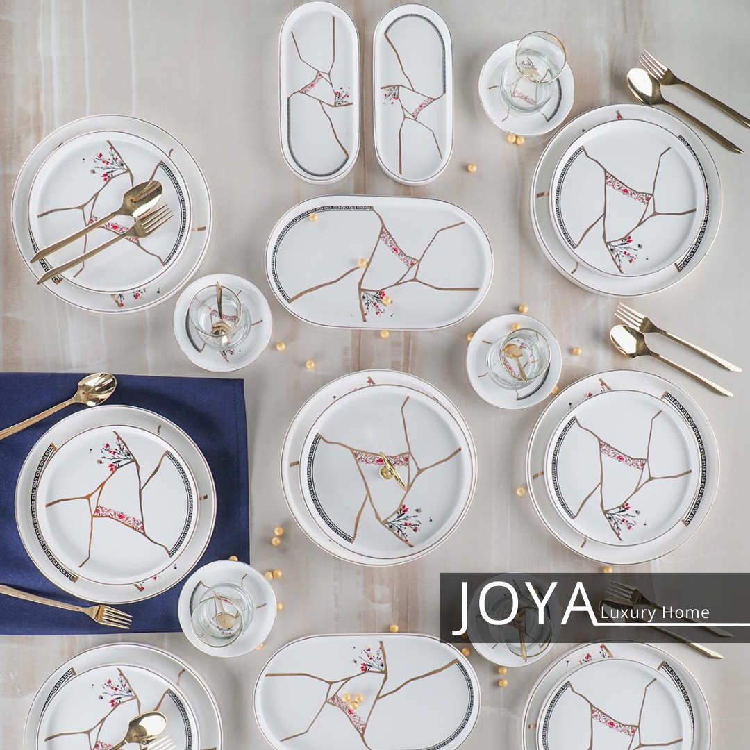 JOYA ROYAL FLEURI PORCELAINE FINE service petit déjeuner 25 pièces pour 6 personnes.8681145080564