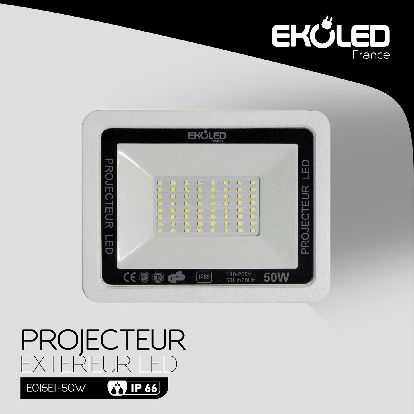 PROJECTEUR EKOLED ÉTANCHE IP65 SMD 50W 6500K E015