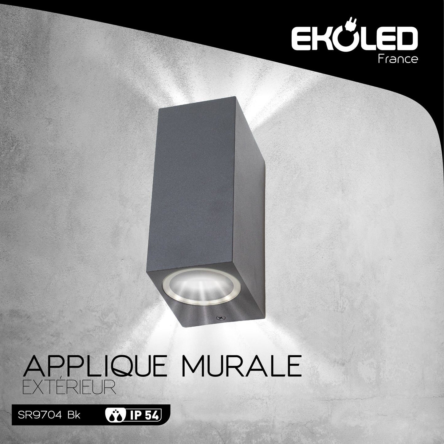 Applique Exterieur EKOLED Blanc à douille GU10 9704