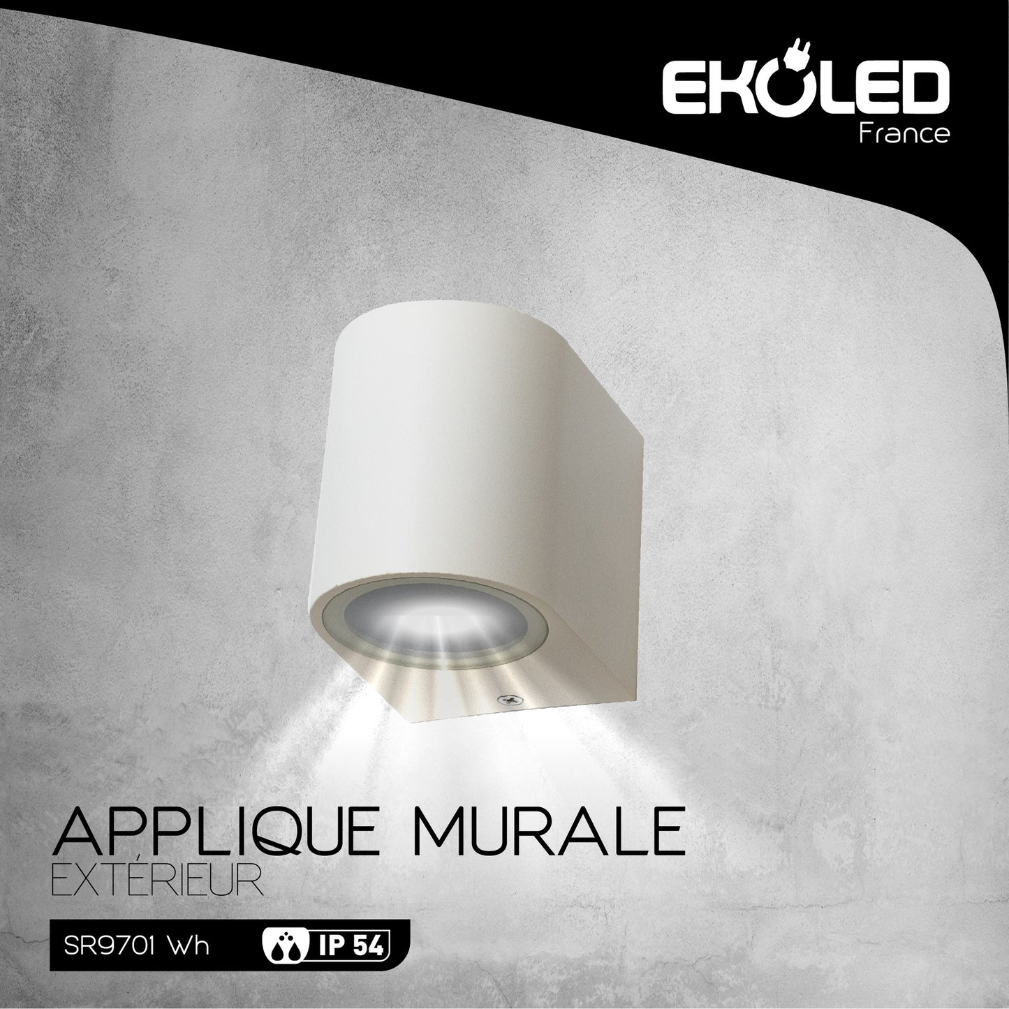 Applique Exterieur EKOLED Blanc à douille GU10 9701