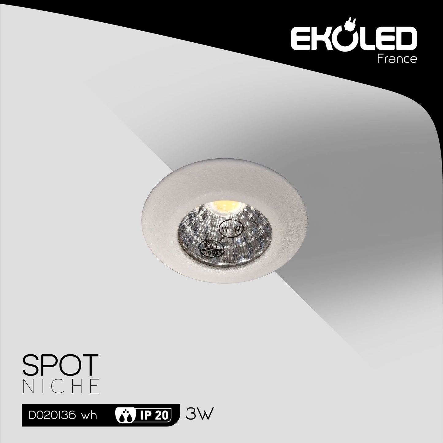 MINI SPOT LED ROND EKOLED BLANC 1W 6500K D020136