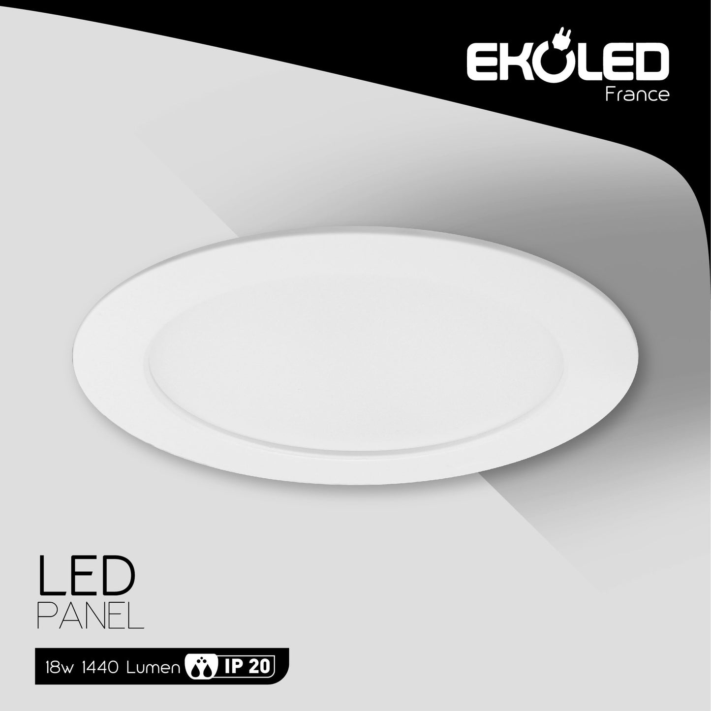 LED PANEL EKOLED BACKLIGHT 18W ROND ISOLATED DRIVER 50000H