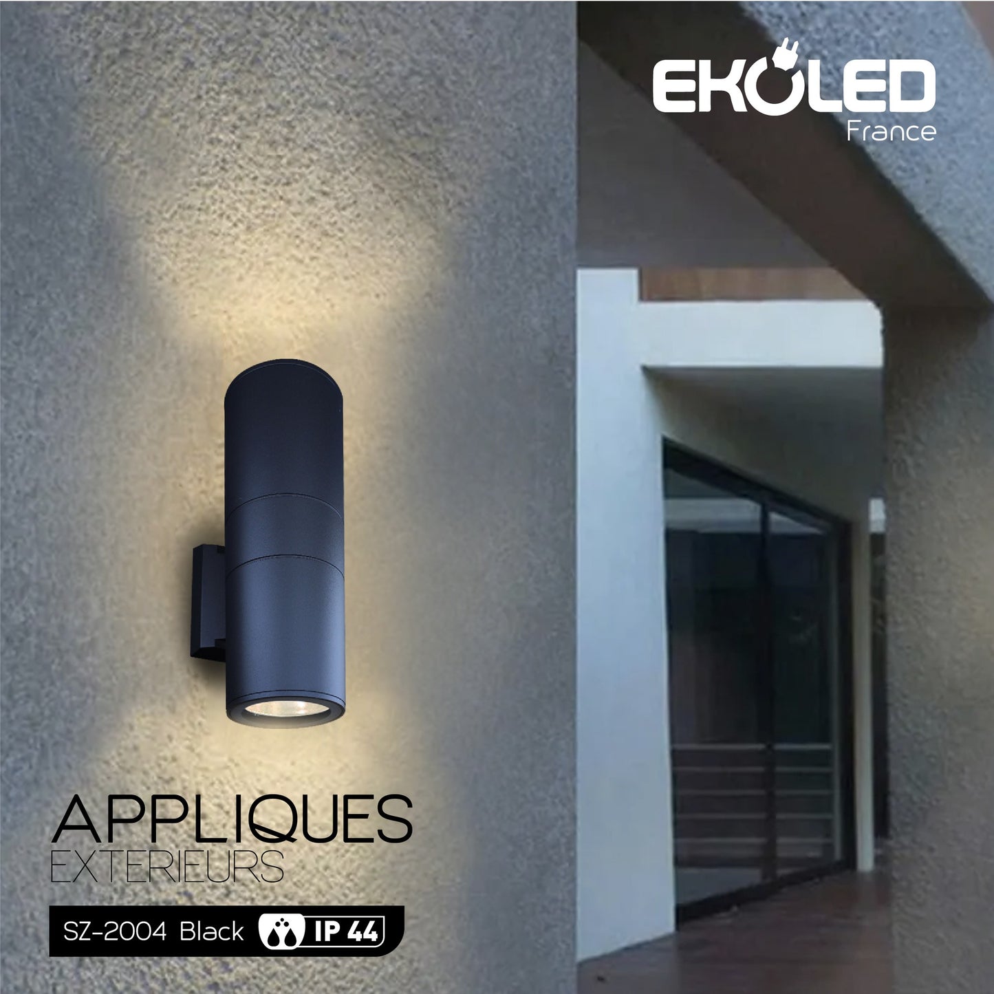 Applique Exterieur EKOLED Noir à douille GU10 2004