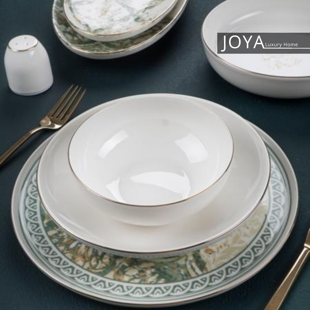 JOYA HENRI VERDE PORCELAINE FINE service petit déjeuner 46 pièces pour 12 personnes. 8681145098682