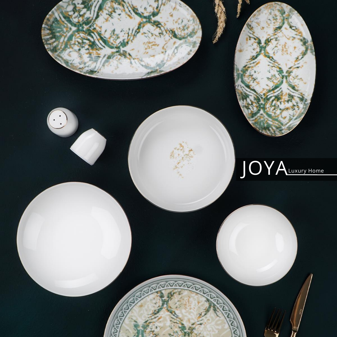 JOYA HENRI VERDE PORCELAINE FINE service petit déjeuner 46 pièces pour 12 personnes. 8681145098682