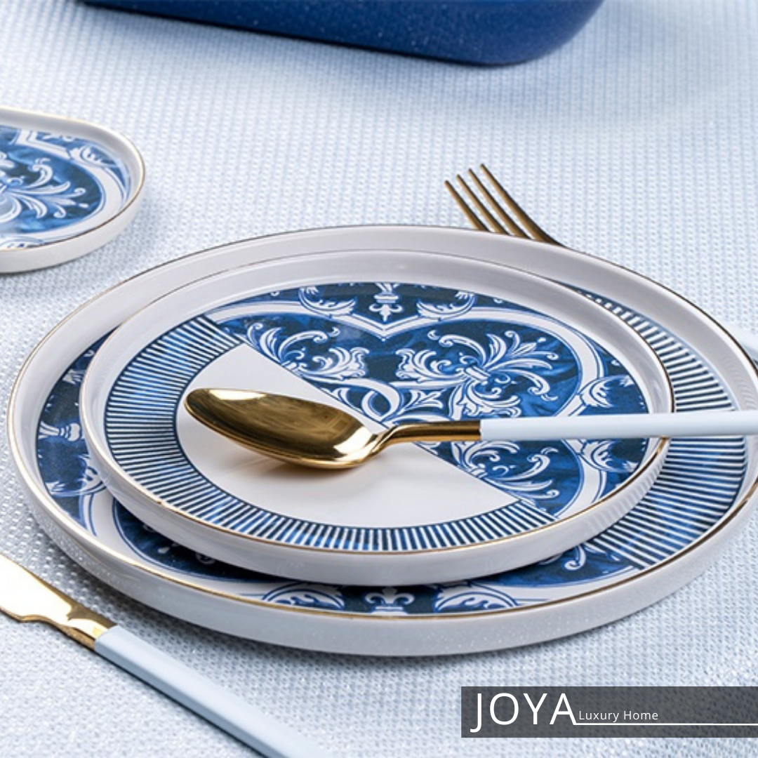 JOYA ROYAL OTTOMAN BLUE PORCELAINE FINE 27 pièces pour 6 personnes. 8681145087181