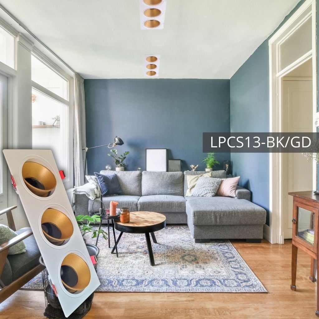 Support de spot triple en PC Ø252*92WH+Sandy Gold LUMIN LPCS13