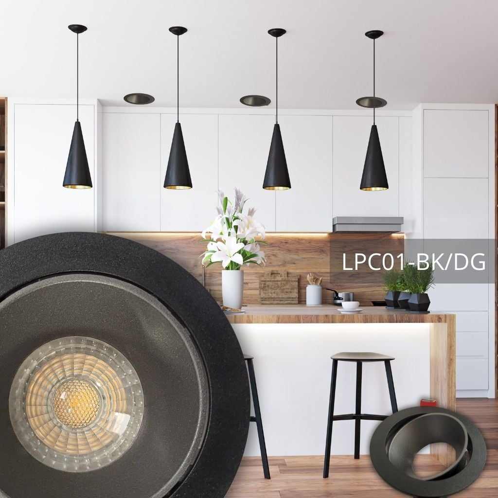 Support de spot rond 85*30mm BK+Sandy Dark Grey LUMIN
