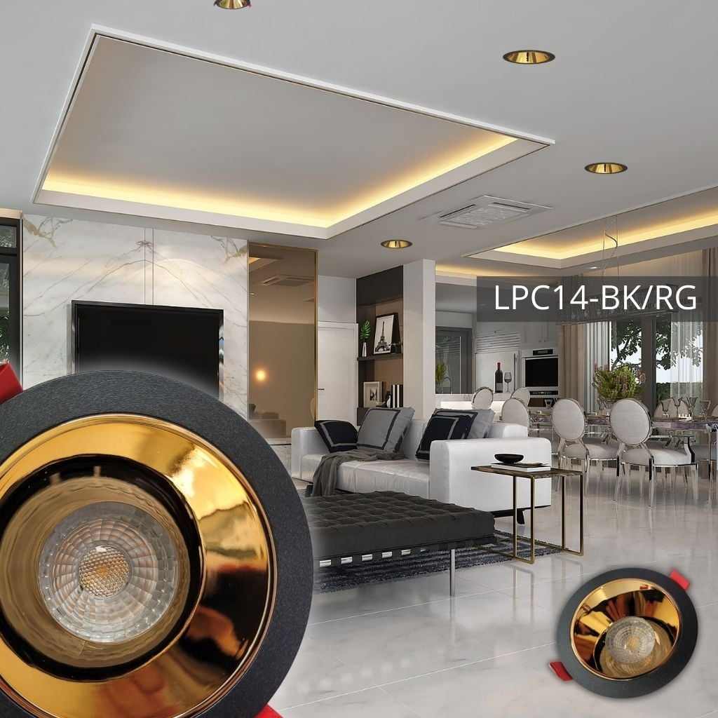 Support de spot rond en PC Ø88*38mm BK+UV Rose Gold LUMIN LPC14