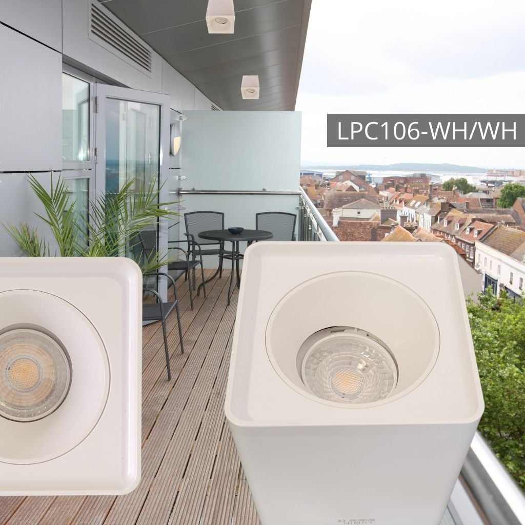 SUPPORT DE SPOT APPARENT en PC Ø90*90*105WH+Matt WH LUMIN LPC106