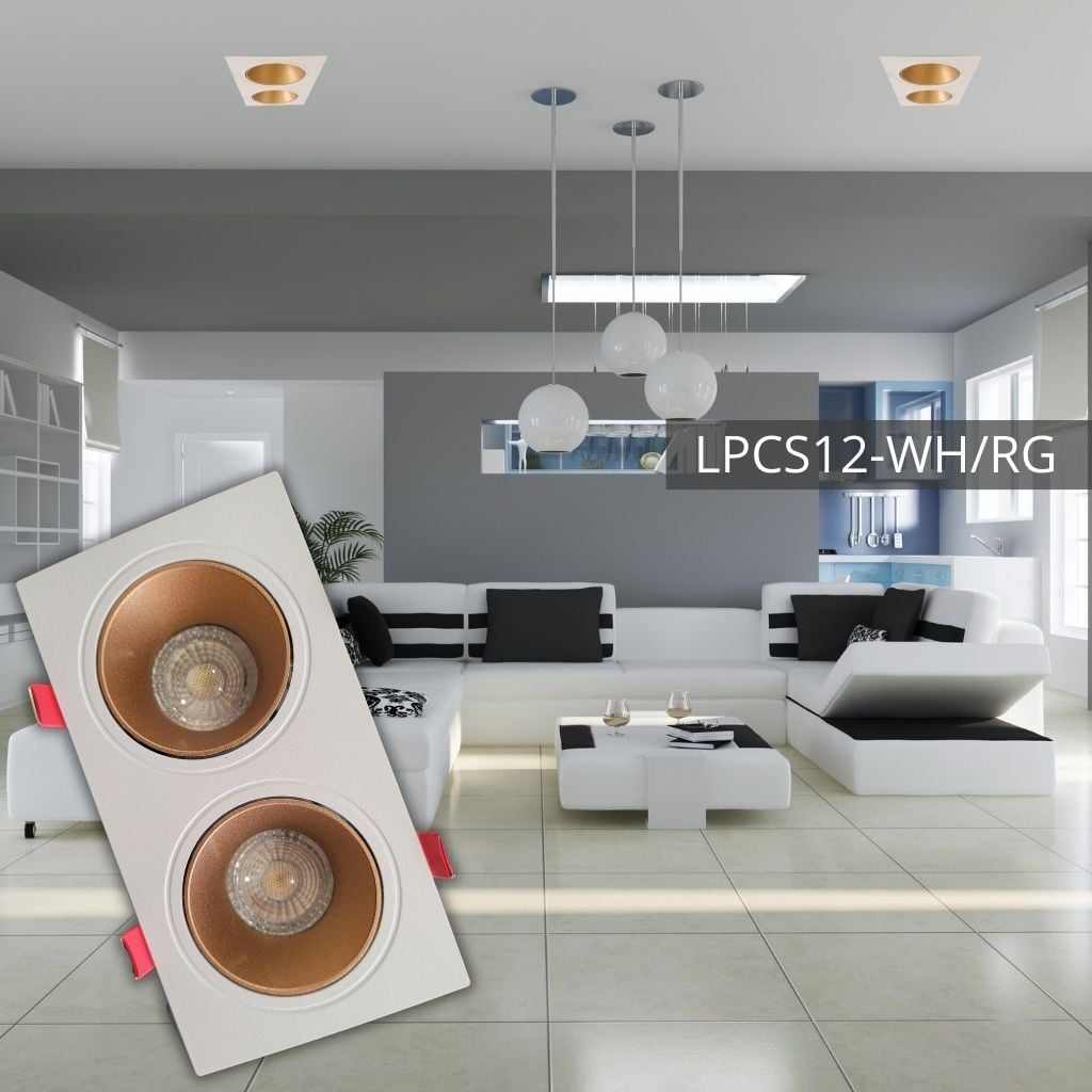 Support de spot Ø172*92WH+Sandy Rose Gold LUMIN LPCS12