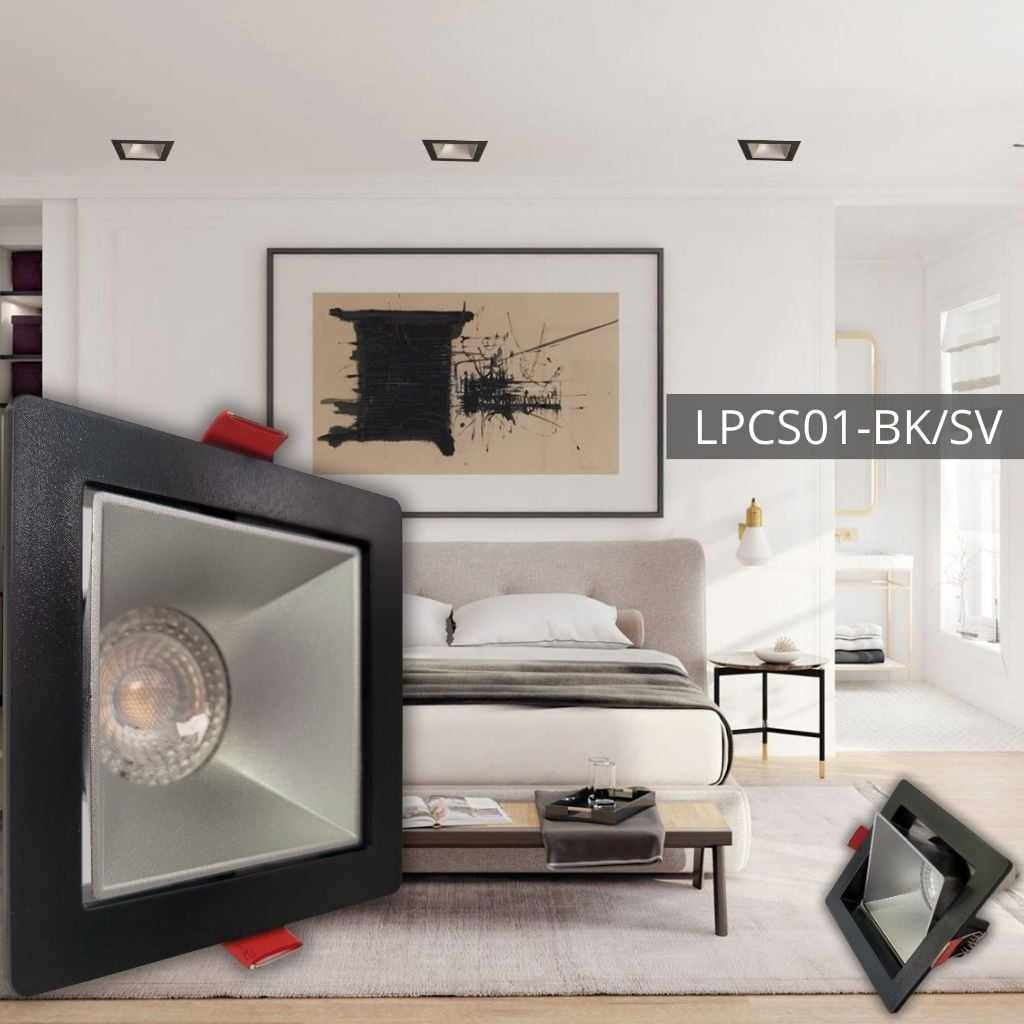 Support de spot carre Ø90*90*37 BK+Sandy Dark Grey LUMIN LPCS01