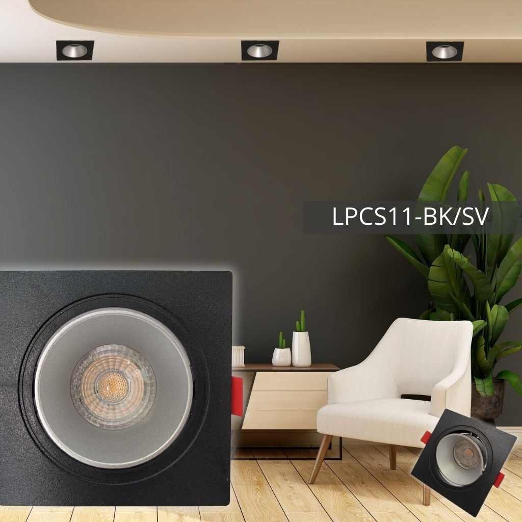 Support de spot en PC Ø92*92mmBK+Sandy Silver LUMIN LPCS11