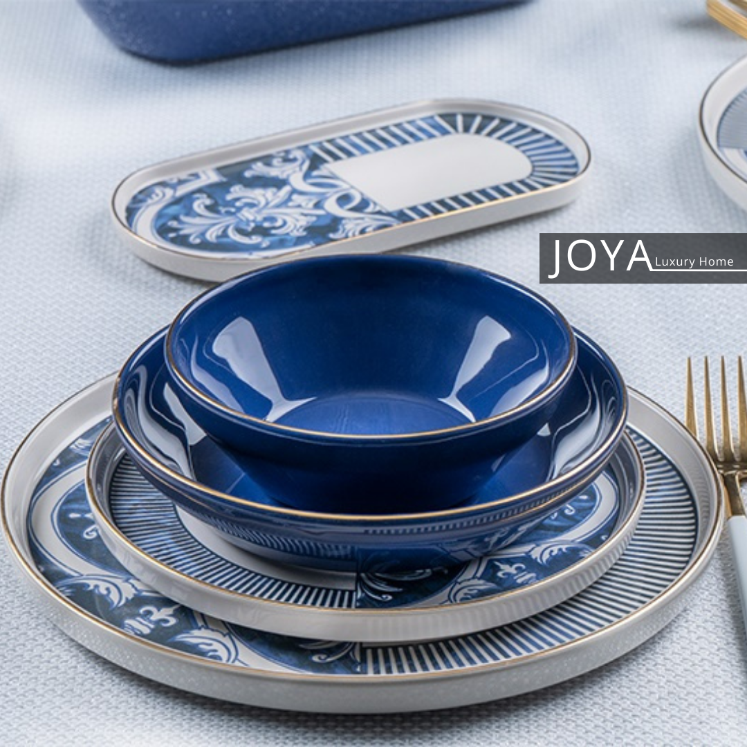 JOYA ROYAL OTTOMAN BLUE PORCELAINE FINE 27 pièces pour 6 personnes. 8681145087181