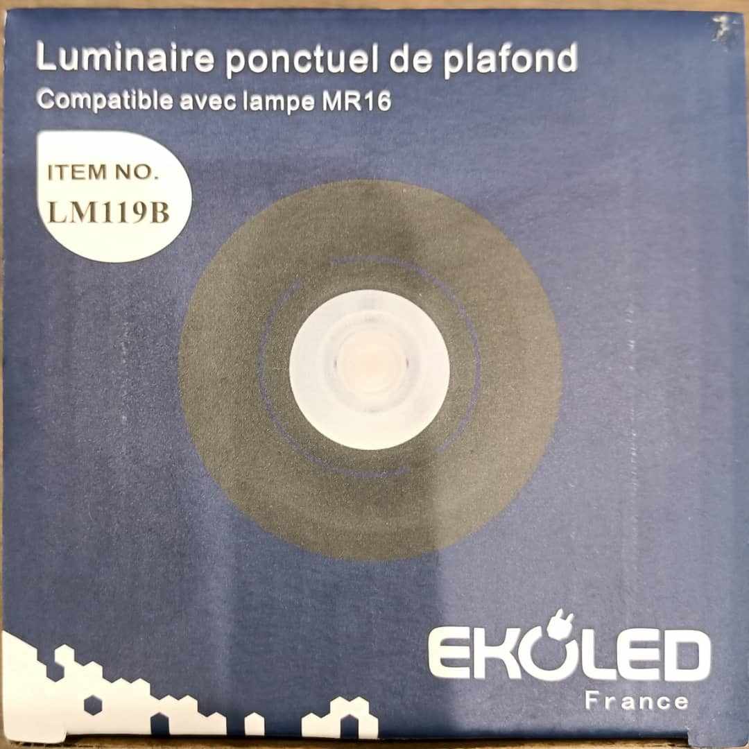 SUPPORT DE SPOT EKOLED NOIR LM119B
