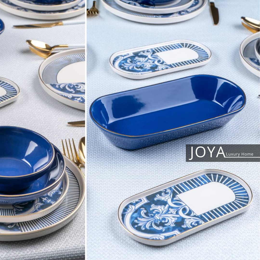 JOYA ROYAL OTTOMAN BLUE PORCELAINE FINE 27 pièces pour 6 personnes. 8681145087181