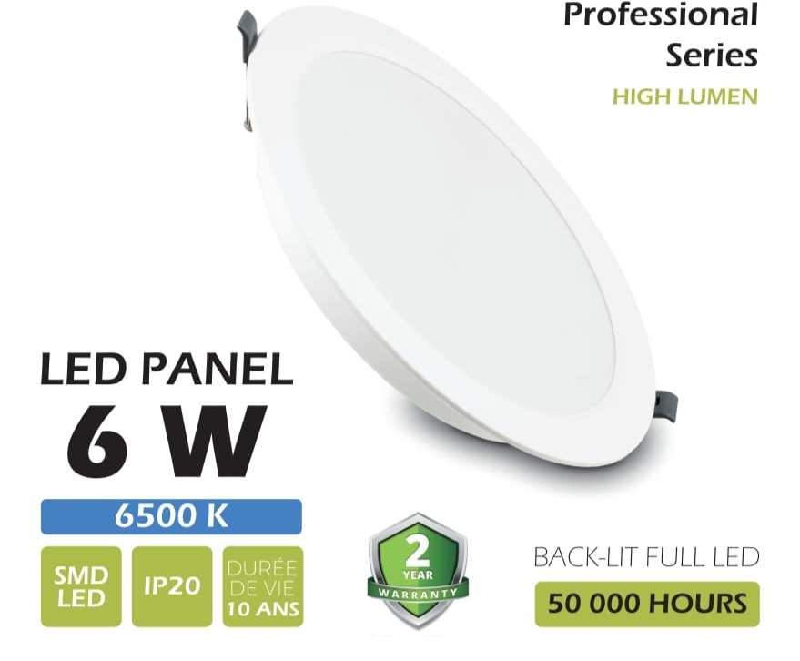 Panel 6W DOB Metal 6500K LUMIN