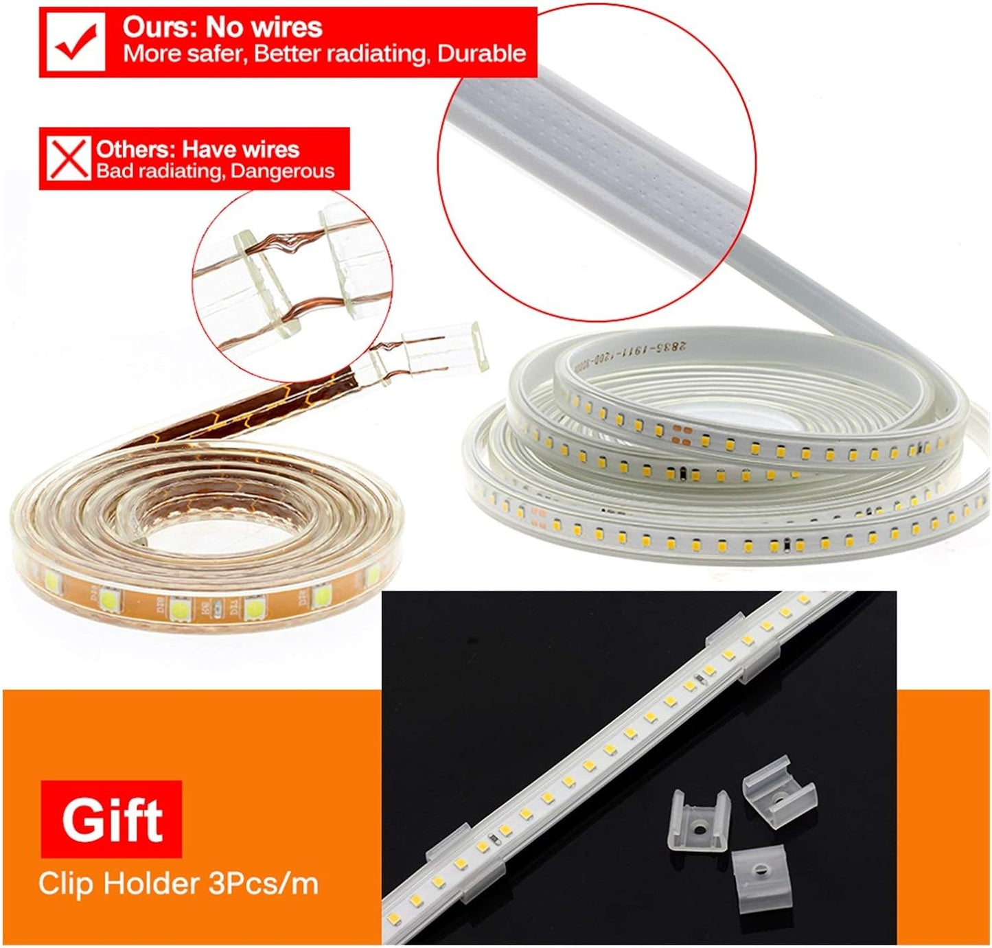 RUBAN LED EKOLED 2835-120-6MM 220V 4000K