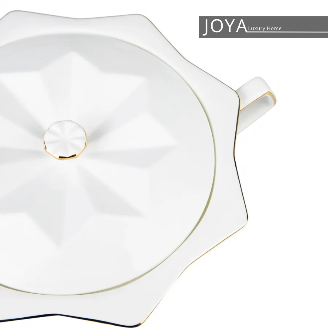 Quartz Gold Porcelaine Perle Extra Fine Service de table 62 pièces pour 12 personnes.153.03.08.0188