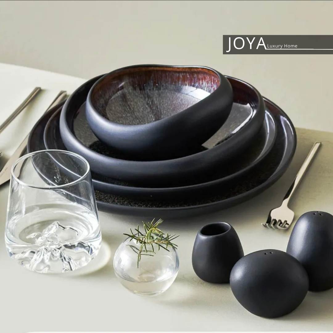 GALACTIC BLAK Streamline New Galactic Stoneware ( grès, porcelaine fine ) service de table pour 12 personnes, 59 pièces, noir.153.03.08.4908
