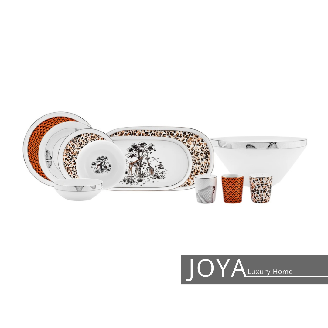 Safari New Bone Streamline Porcelaine Fine Service de table 59 pièces pour 12 personnes 153.03.08.2702
