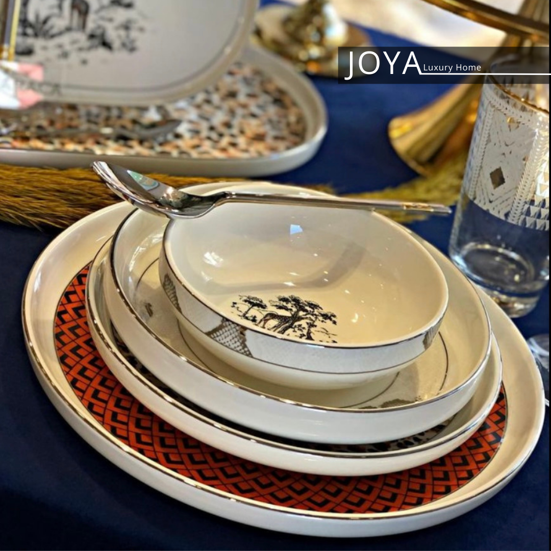 Safari New Bone Streamline Porcelaine Fine Service de table 59 pièces pour 12 personnes 153.03.08.2702