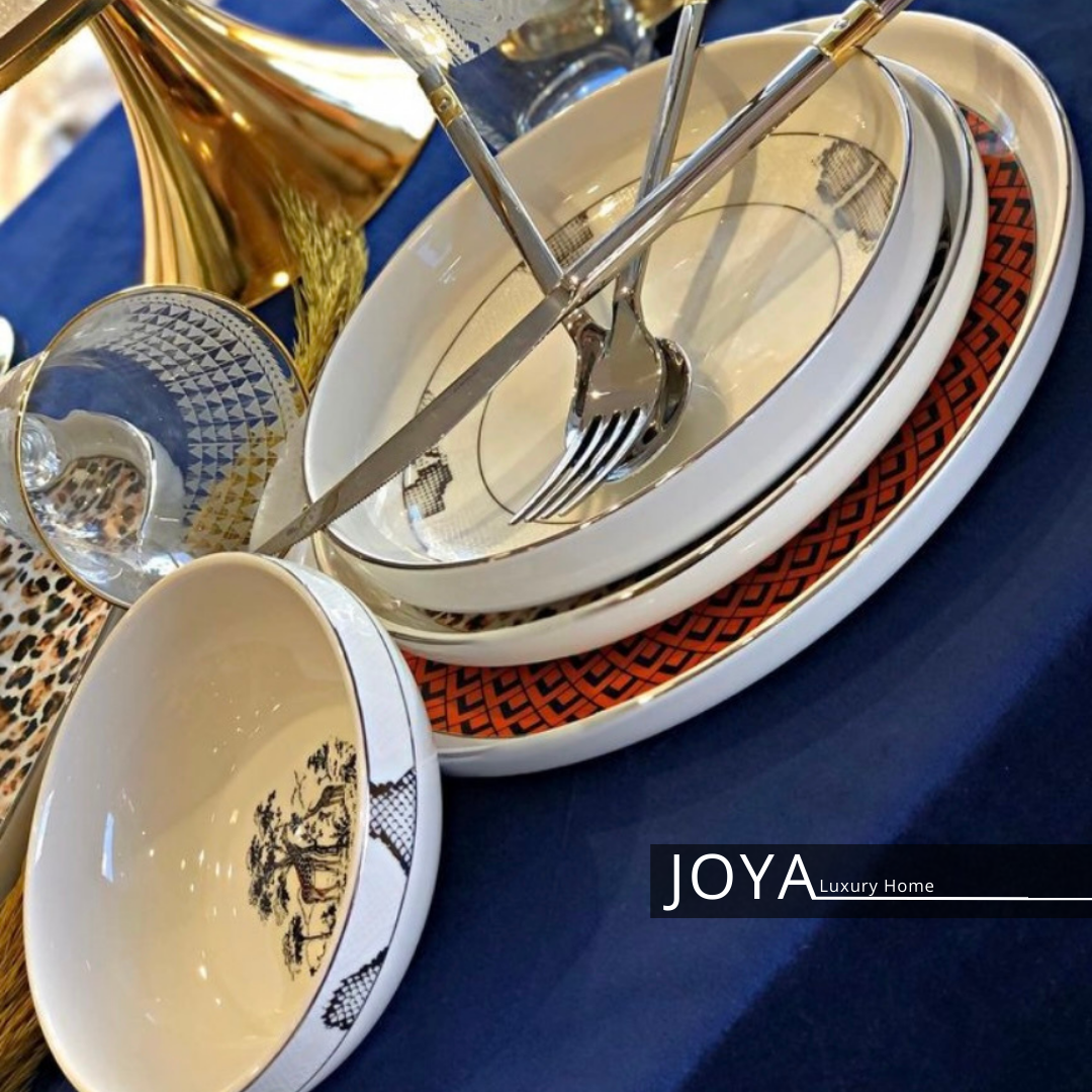 Safari New Bone Streamline Porcelaine Fine Service de table 59 pièces pour 12 personnes 153.03.08.2702