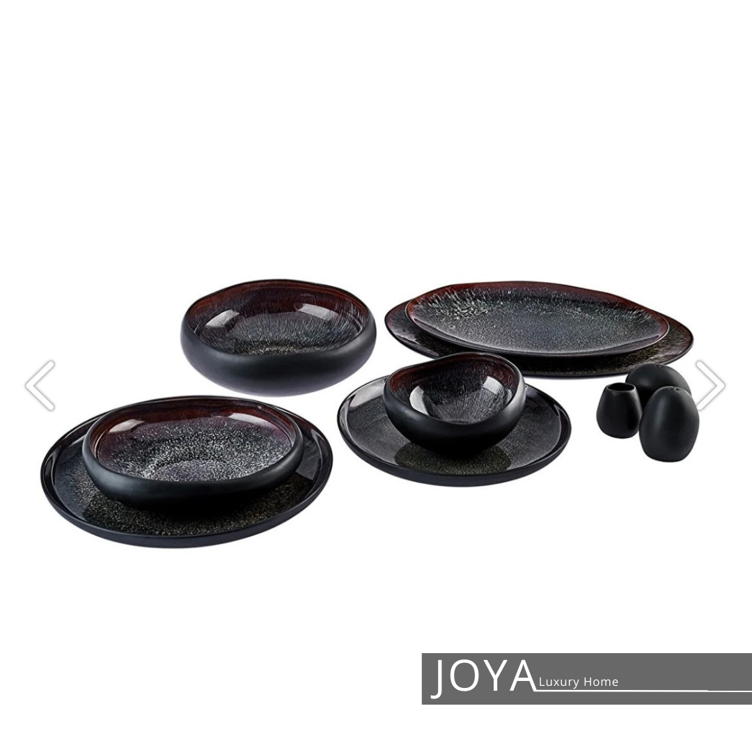 GALACTIC BLAK Streamline New Galactic Stoneware ( grès, porcelaine fine ) service de table pour 12 personnes, 59 pièces, noir.153.03.08.4908
