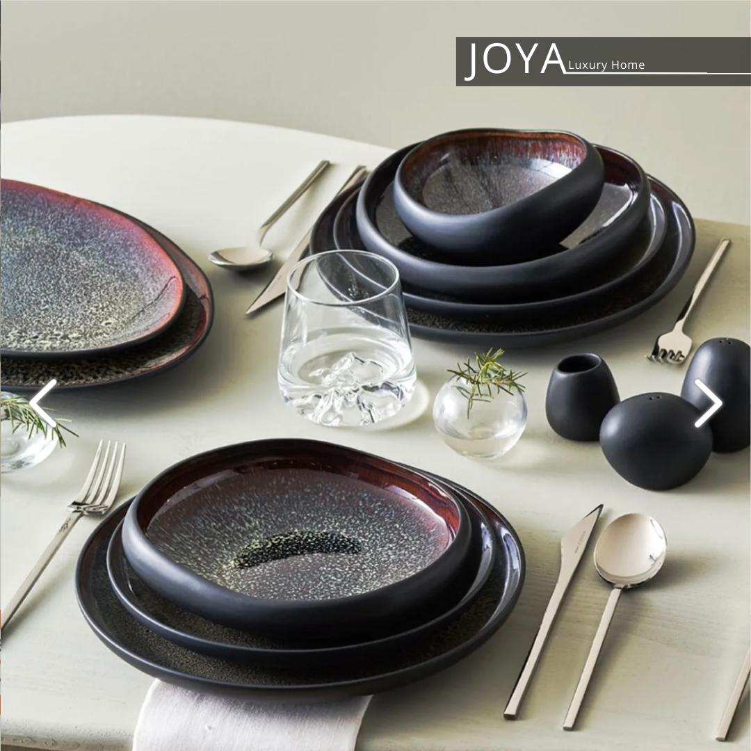 GALACTIC BLAK Streamline New Galactic Stoneware ( grès, porcelaine fine ) service de table pour 12 personnes, 59 pièces, noir.153.03.08.4908