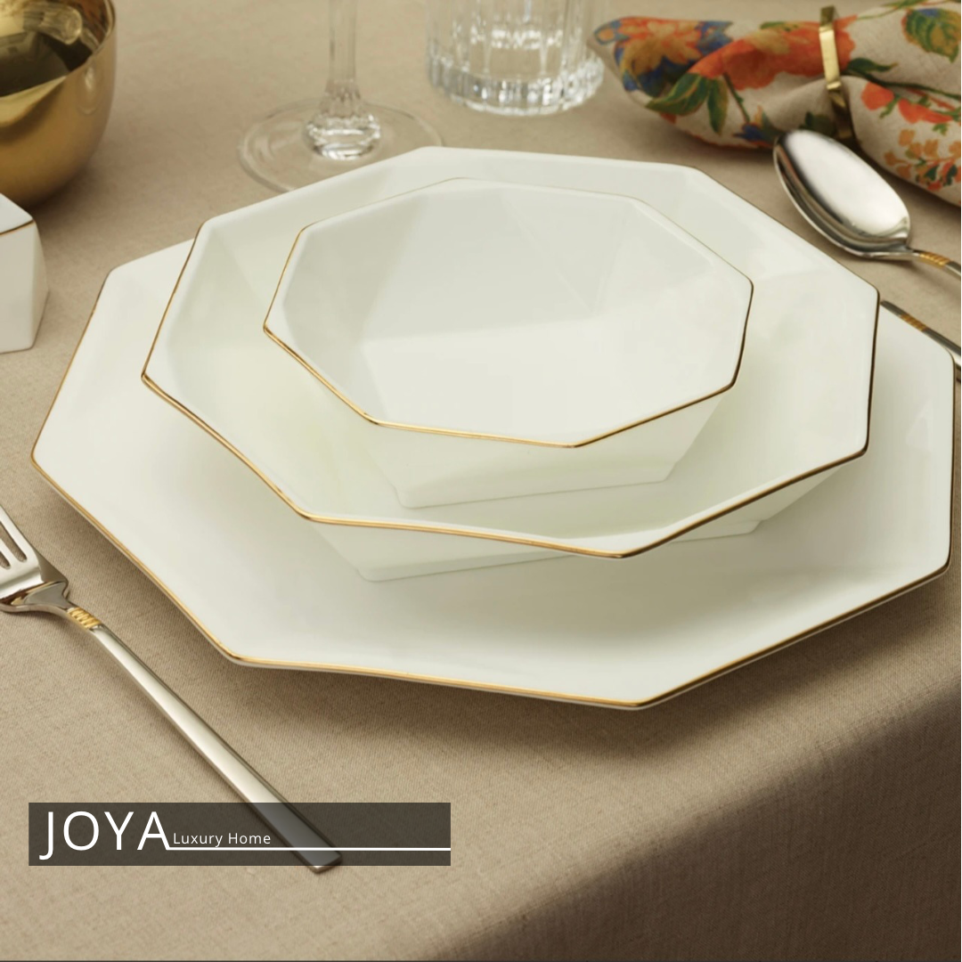 Quartz Gold Porcelaine Perle Extra Fine Service de table 62 pièces pour 12 personnes.153.03.08.0188