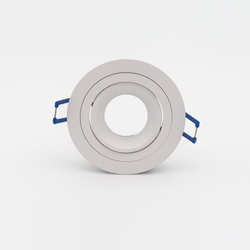SUPPORT SPOT ROND ORIENTABLE EKOLED EN ALUMINIUM POUR AMPOULE LED MR16 / GU10 / 220V / 12V BLANC IP20 2002