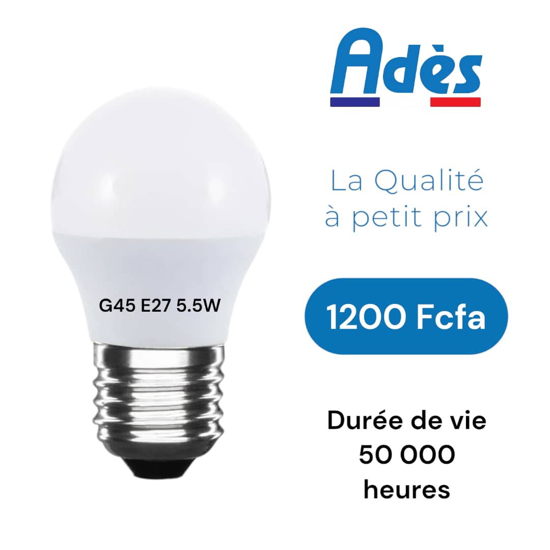 Ampoule LED G45 E27 5.5W 4000K
