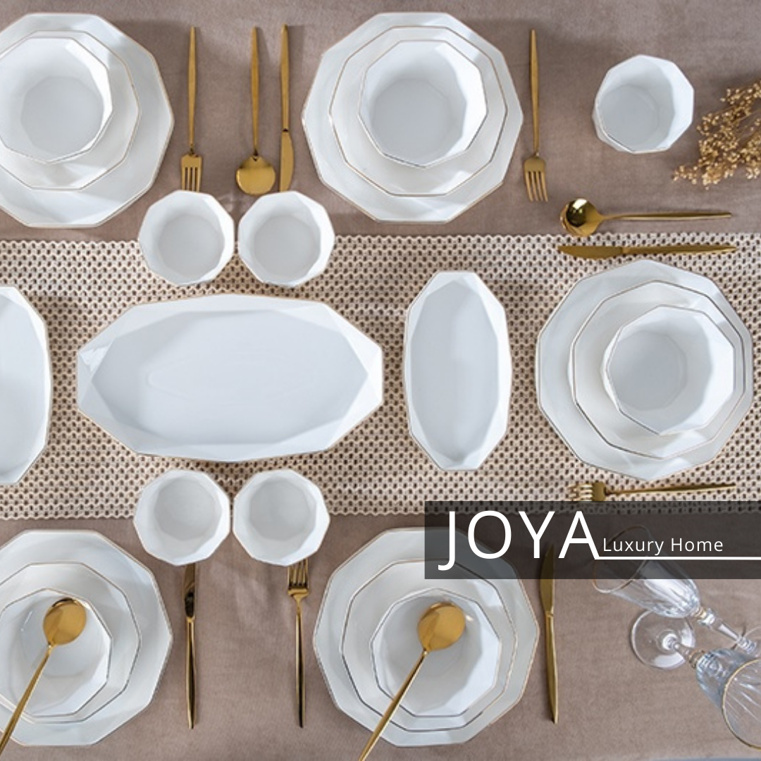 JOYA DIAMANT Gold PORCELAINE FINE service de table pour 6 personnes 37. 8681145091003