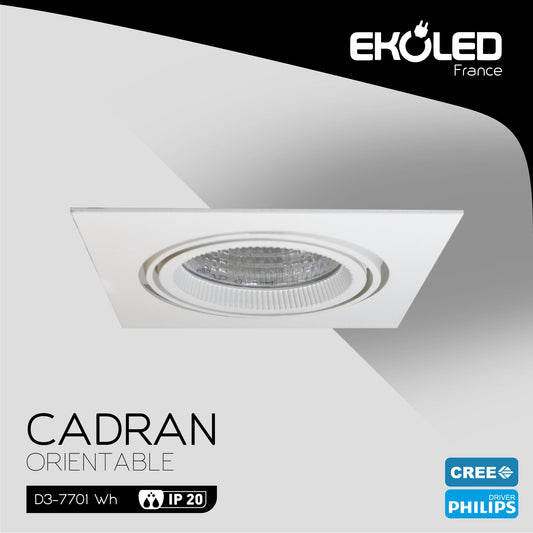SPOT CARRE ORIENTABLE 28W 3000K D3-7701