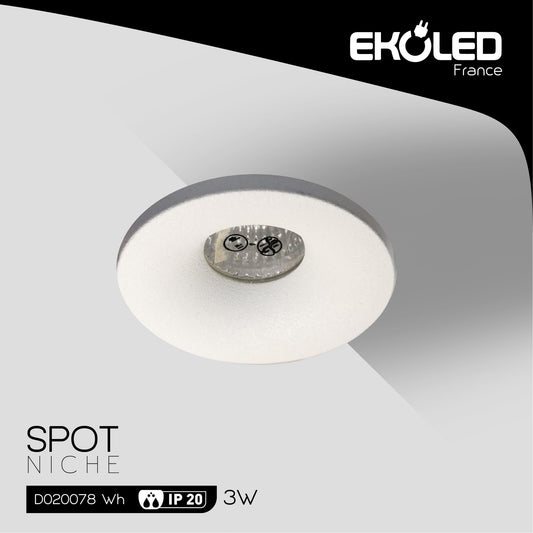 SPOT ROND EKOLED BLANC 3W 6500K D020078