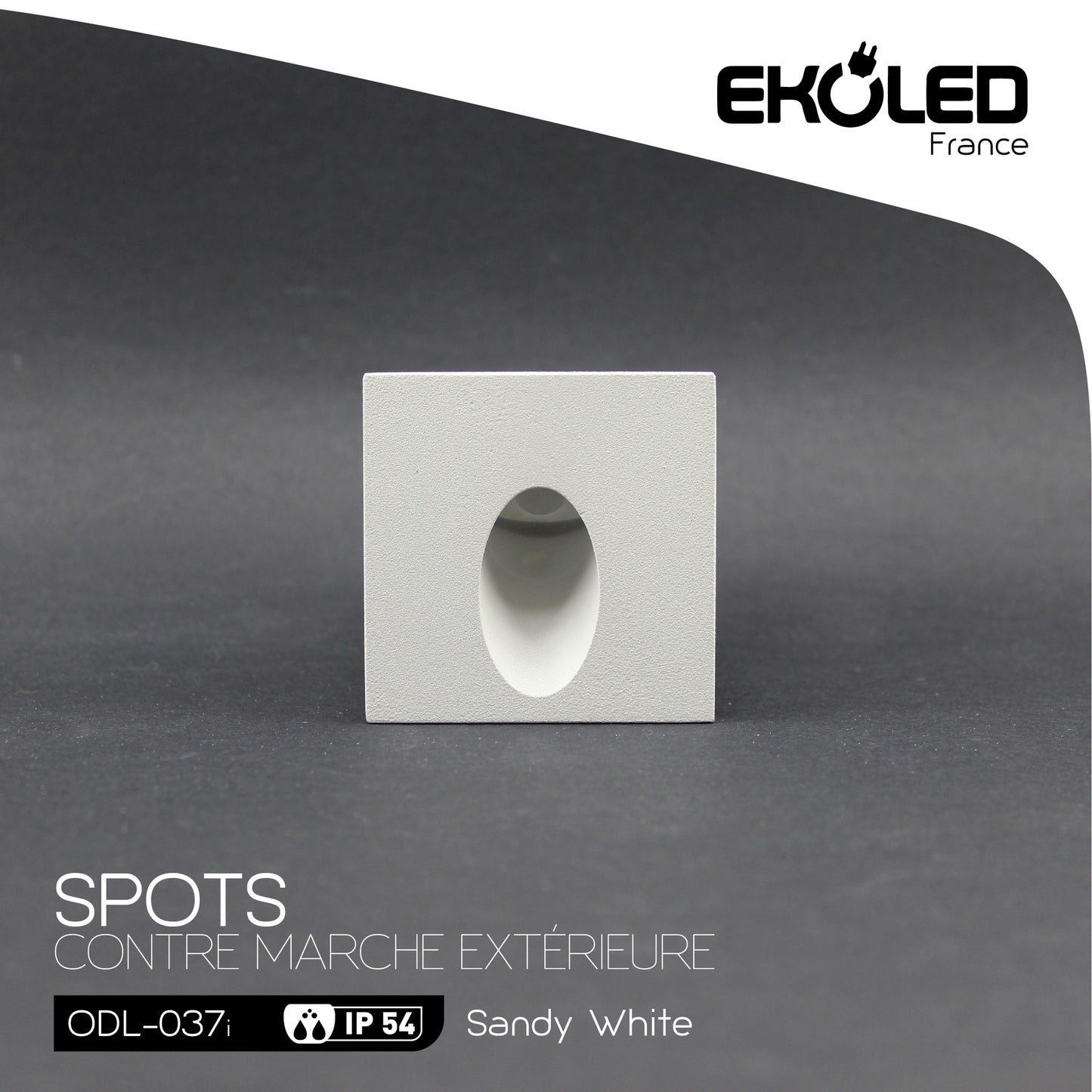 Spot mural Contre-marche EKOLED Gris  3W 6000K IP54 ODL037