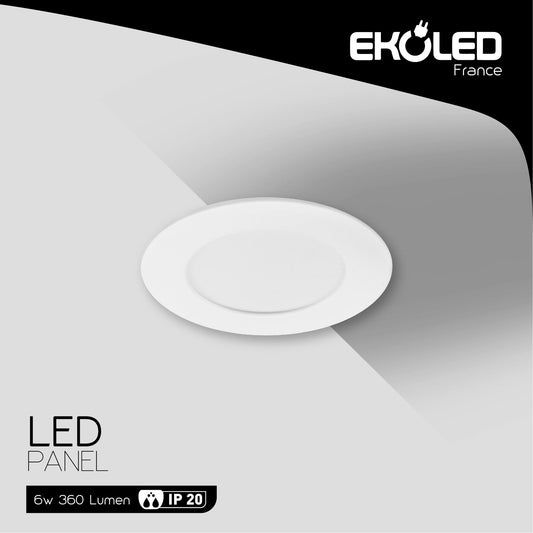 LED PANEL EKOLED BACKLIGHT 6W ROND ISOLATED DRIVER  50000H
