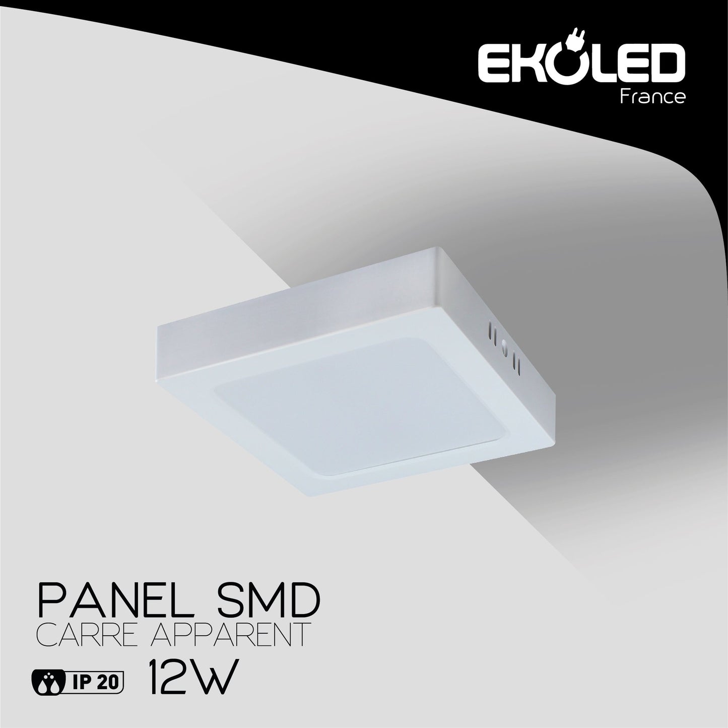 LED PANEL EKOLED APPARENT CARRE 12W 65000K