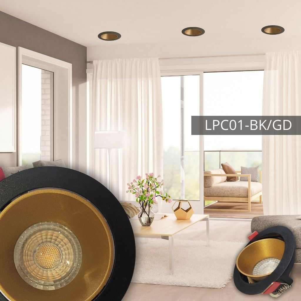 Support de spot rond 85*30mm BK+Sandy Gold LUMIN LPC01
