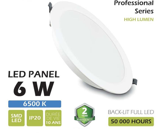 Panel 6W DOB Metal 6500K LUMIN