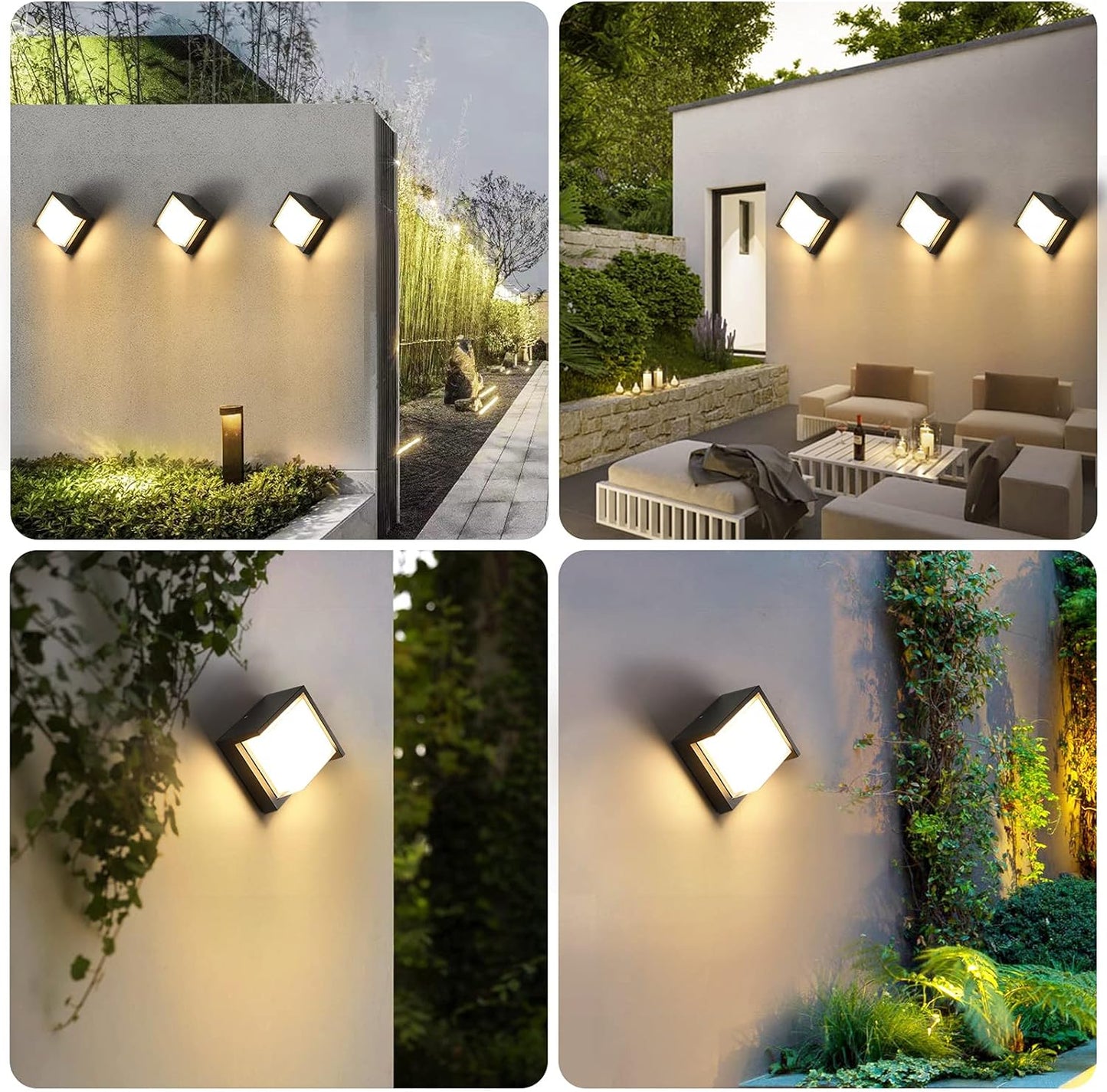 Applique 9W 3000K IP44  black 130*130*90 LUMIN LWL28