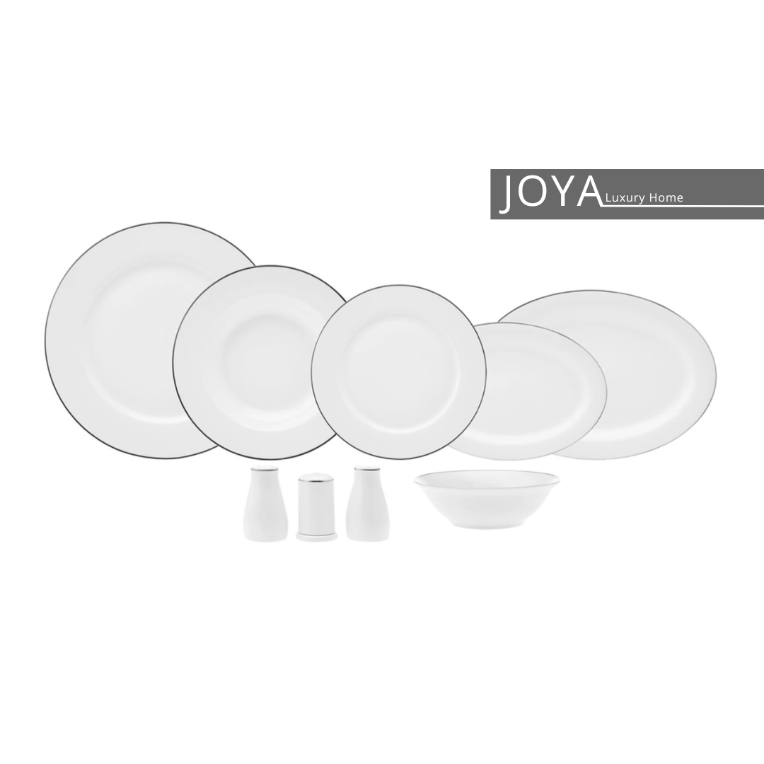 LEXI PLATIN porcelaine Fine service de table 56 pièces pour 12 personnes. 153.03.08.0516